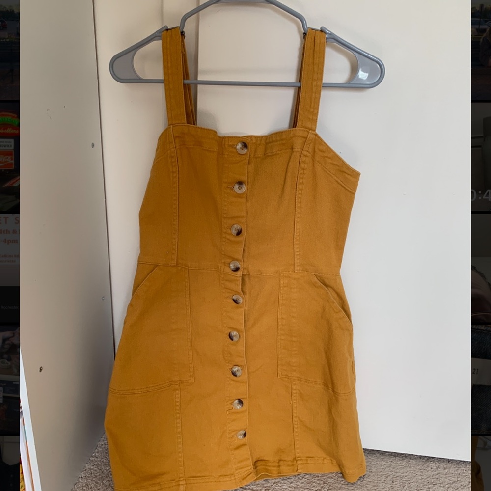 Yellow button up dress